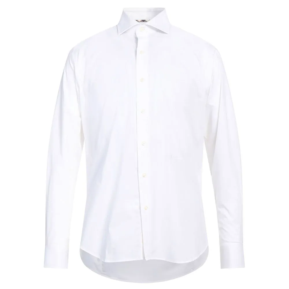 Aquascutum Men's Sophisticated White Cotton Shirt with Embroidered Logo