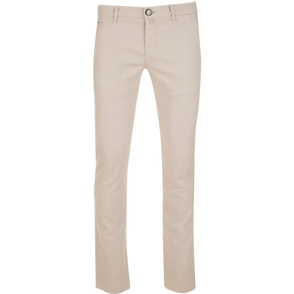 Jacob Cohen Men's Beige Cotton Chino Trousers  Slim Fit Elegance