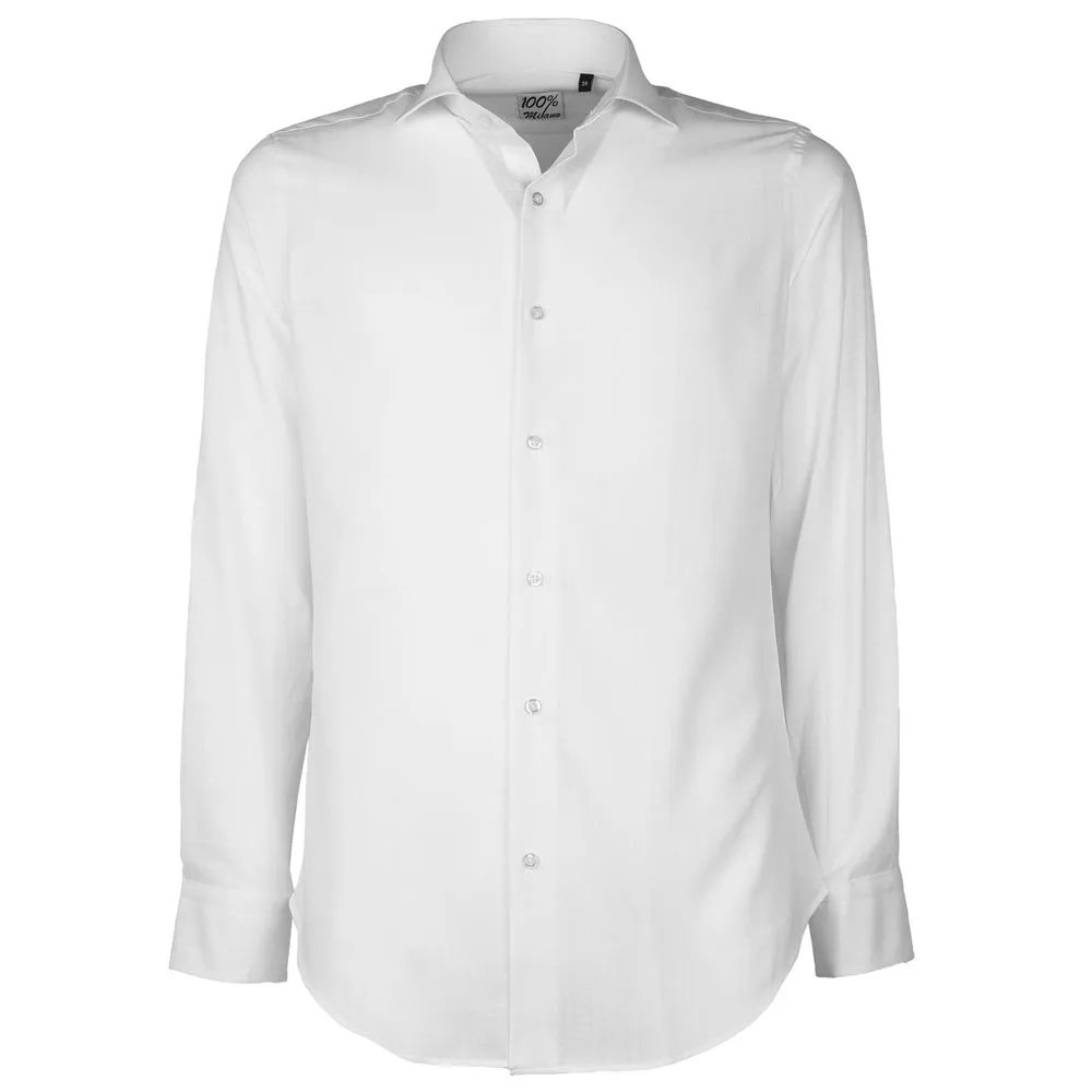 Made in Italy Men's White Cotton Shirt
