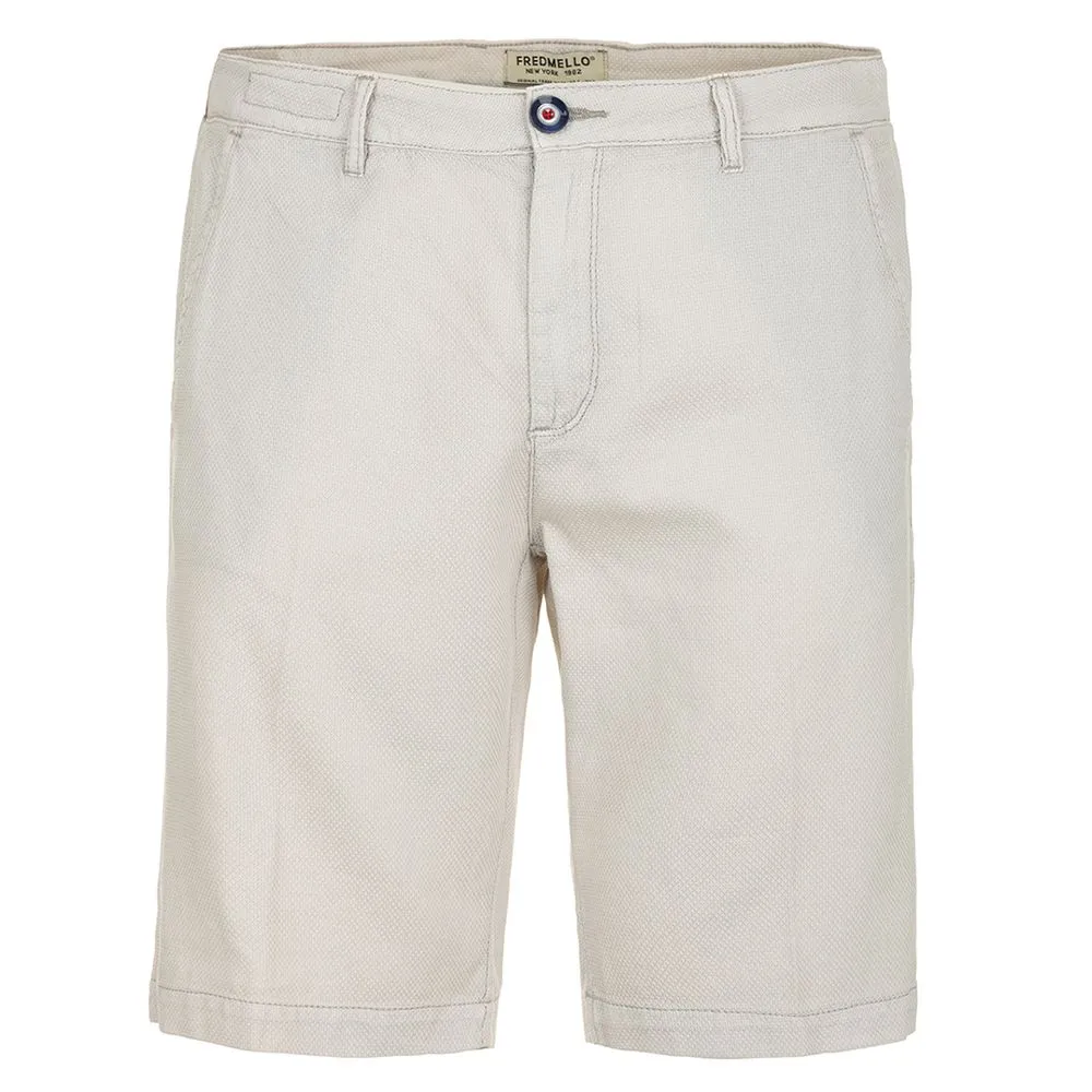 Fred Mello Men's Chic White Cotton Bermuda Shorts