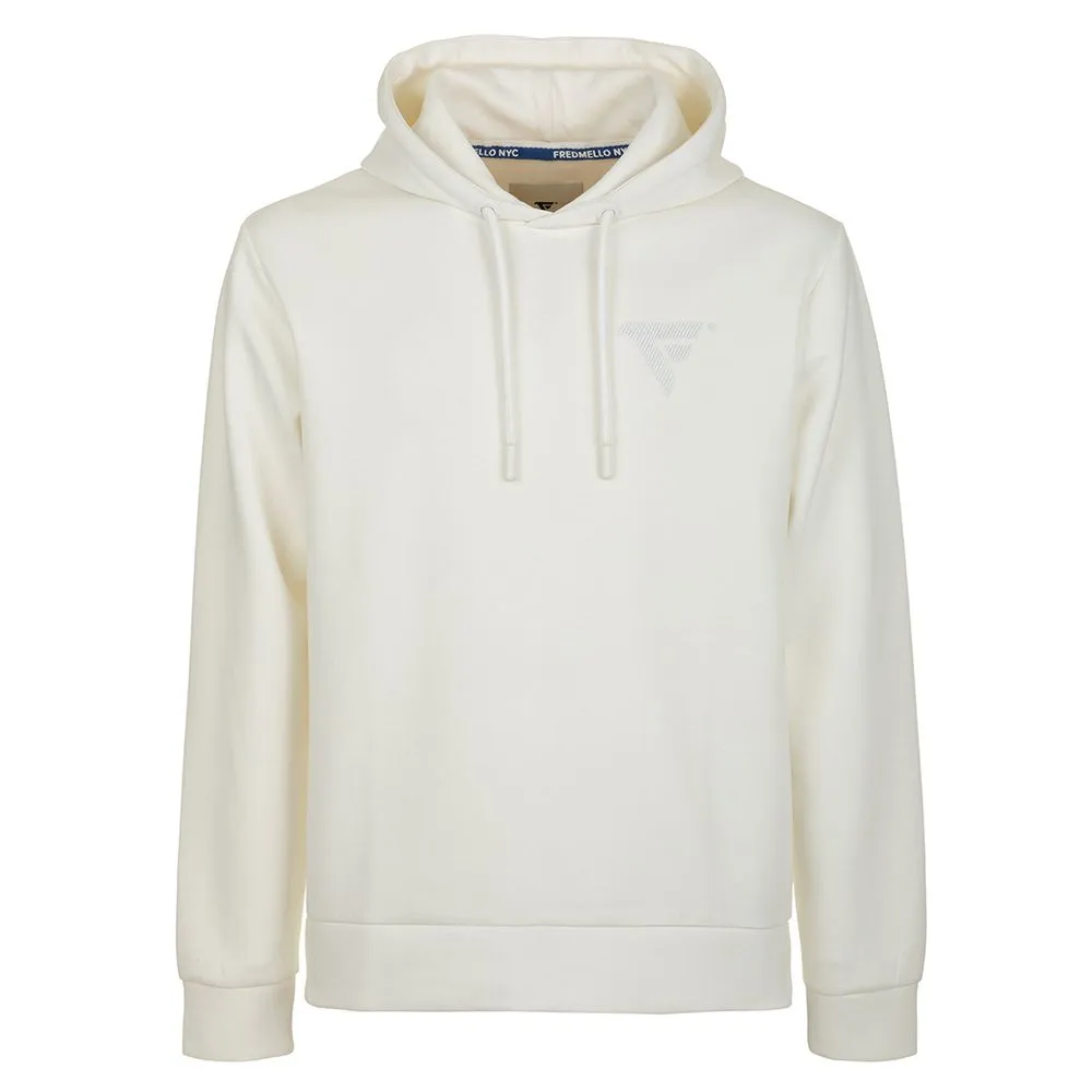 Fred Mello Men's Elegant White Cotton Blend Hoodie
