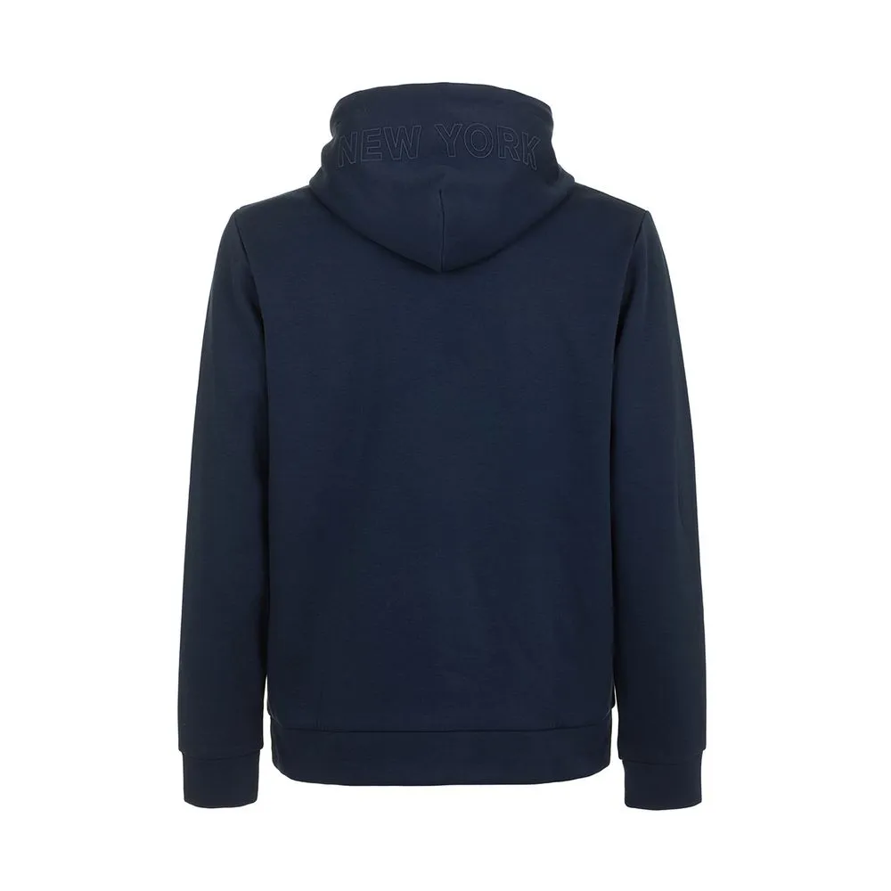 Fred Mello Men's Soft Cotton-Blend Blue Hoodie with Logo Design