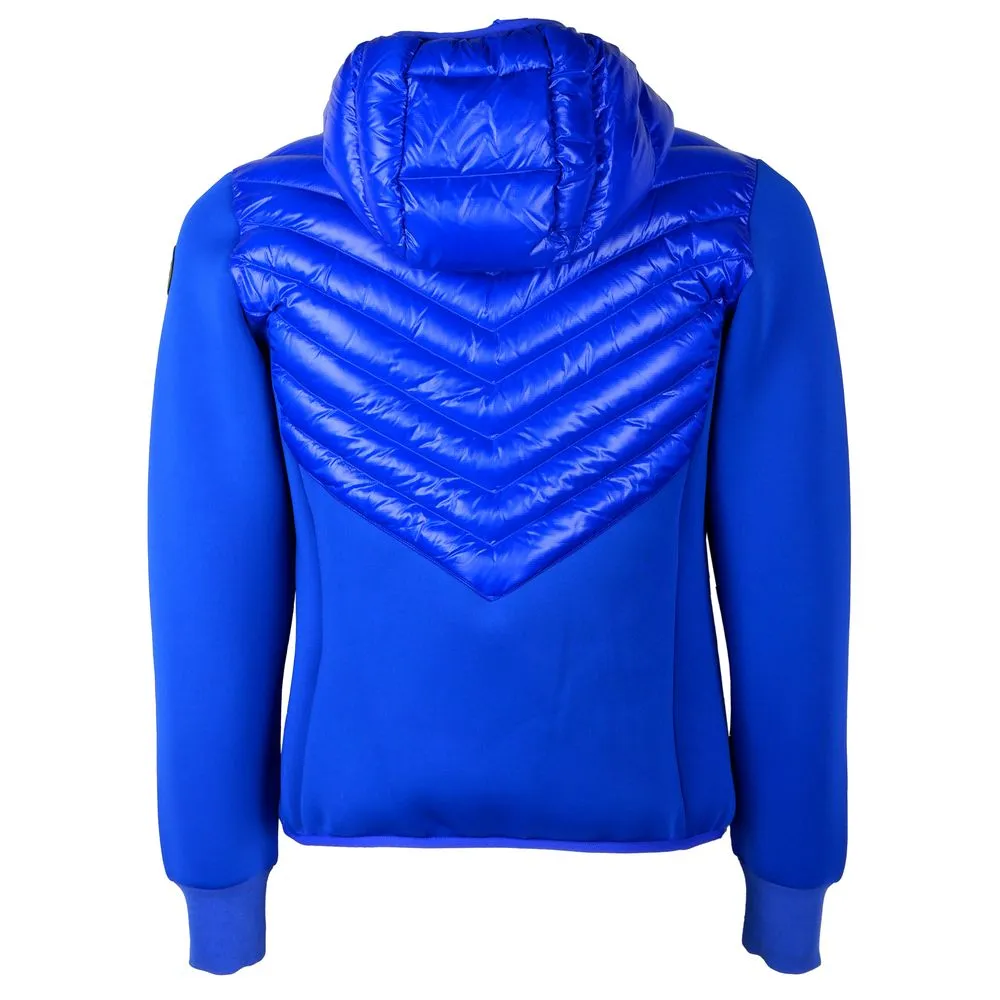 Centogrammi Women's Chic Blue Nylon Down Jacket with Stretch Sleeves