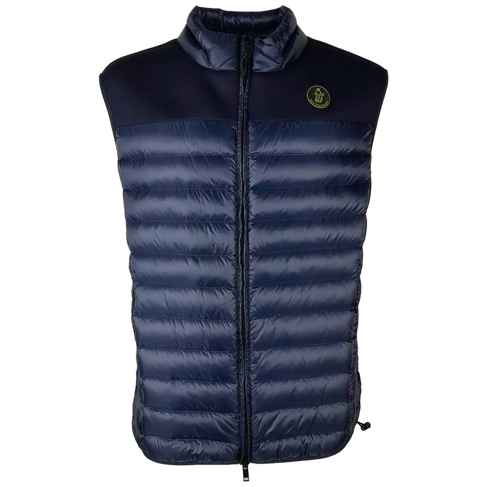 Centogrammi Men's Elegant Dark Blue Nylon Quilted Vest