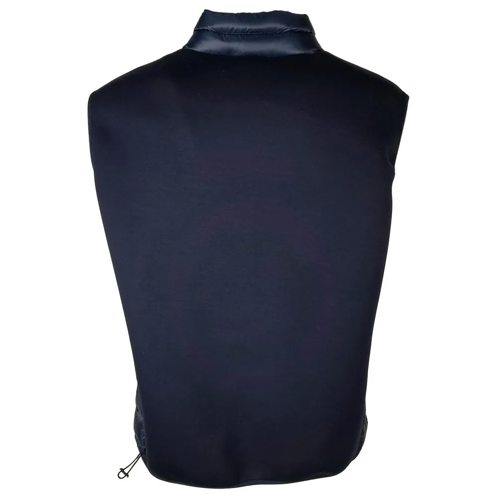 Centogrammi Men's Elegant Dark Blue Nylon Quilted Vest