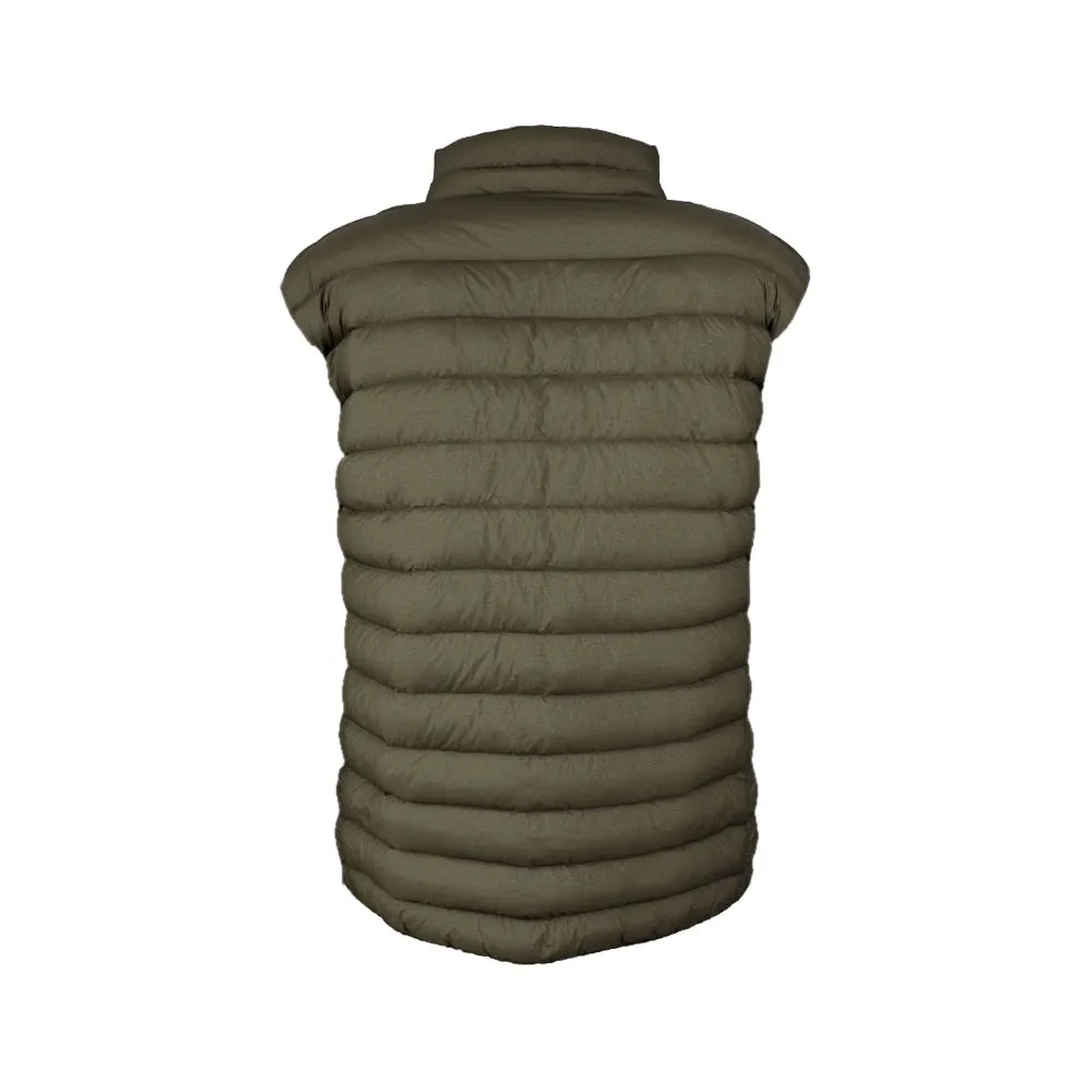 Centogrammi Men's Chic Duck Down Padded Nylon Vest in Green