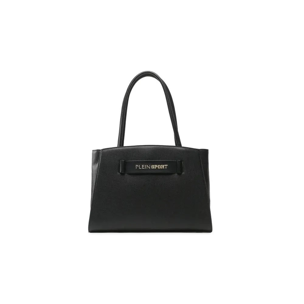 Plein Sport Women's Chic Ebony Tote with Silver Logo Accent