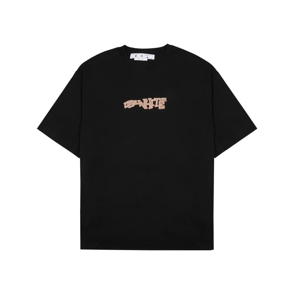 Off-White Men's Embellished Black Cotton Tee