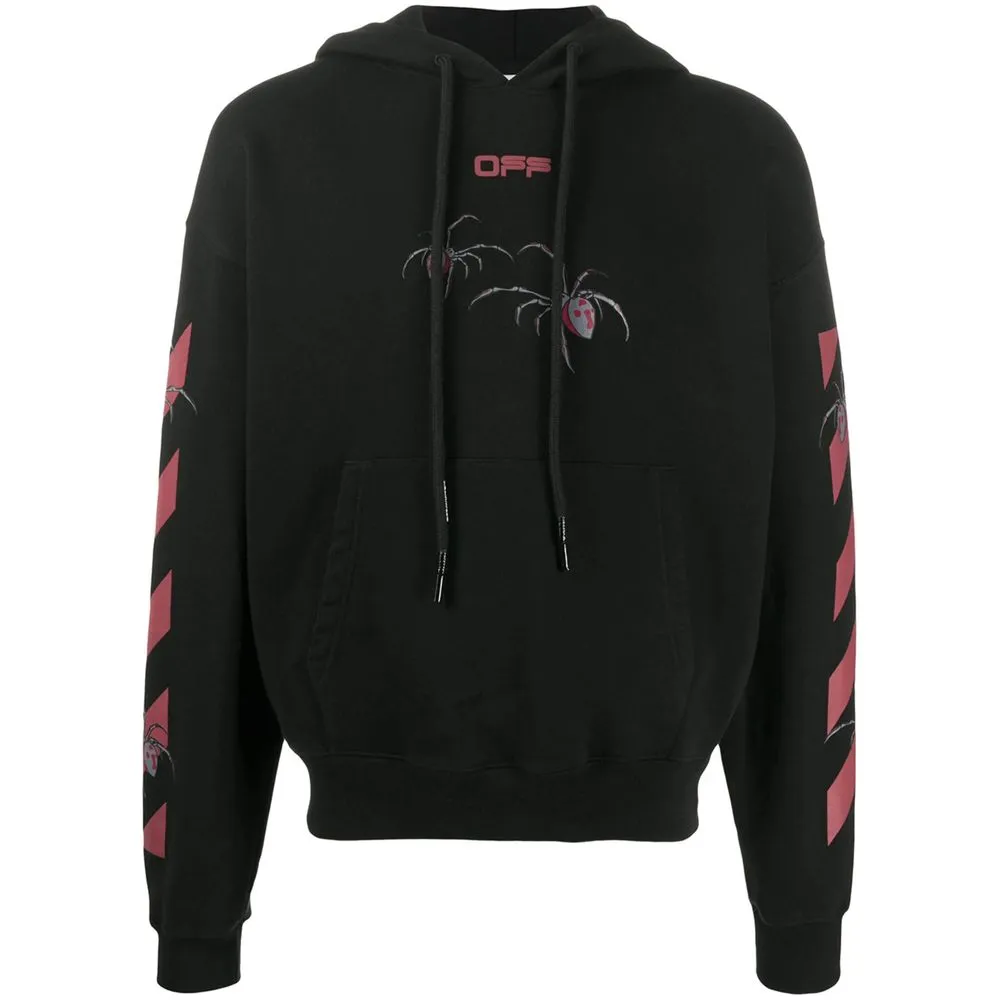 Off-White Men's Arachno Oversized Hooded Sweatshirt in Black