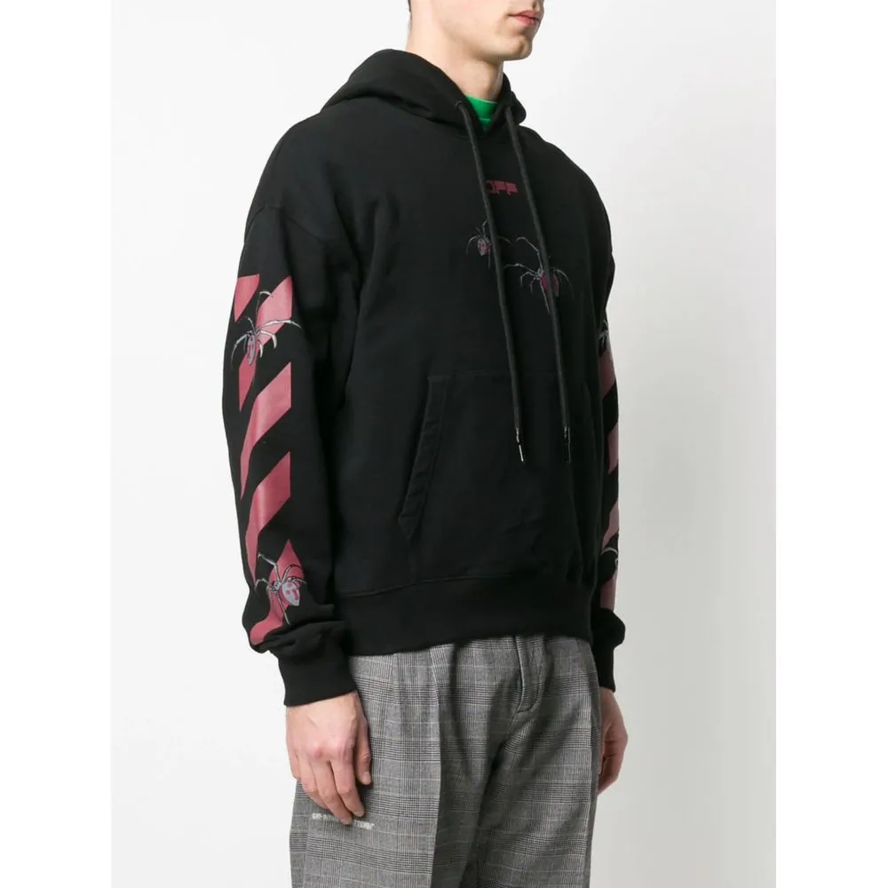 Off-White Men's Arachno Oversized Hooded Sweatshirt in Black