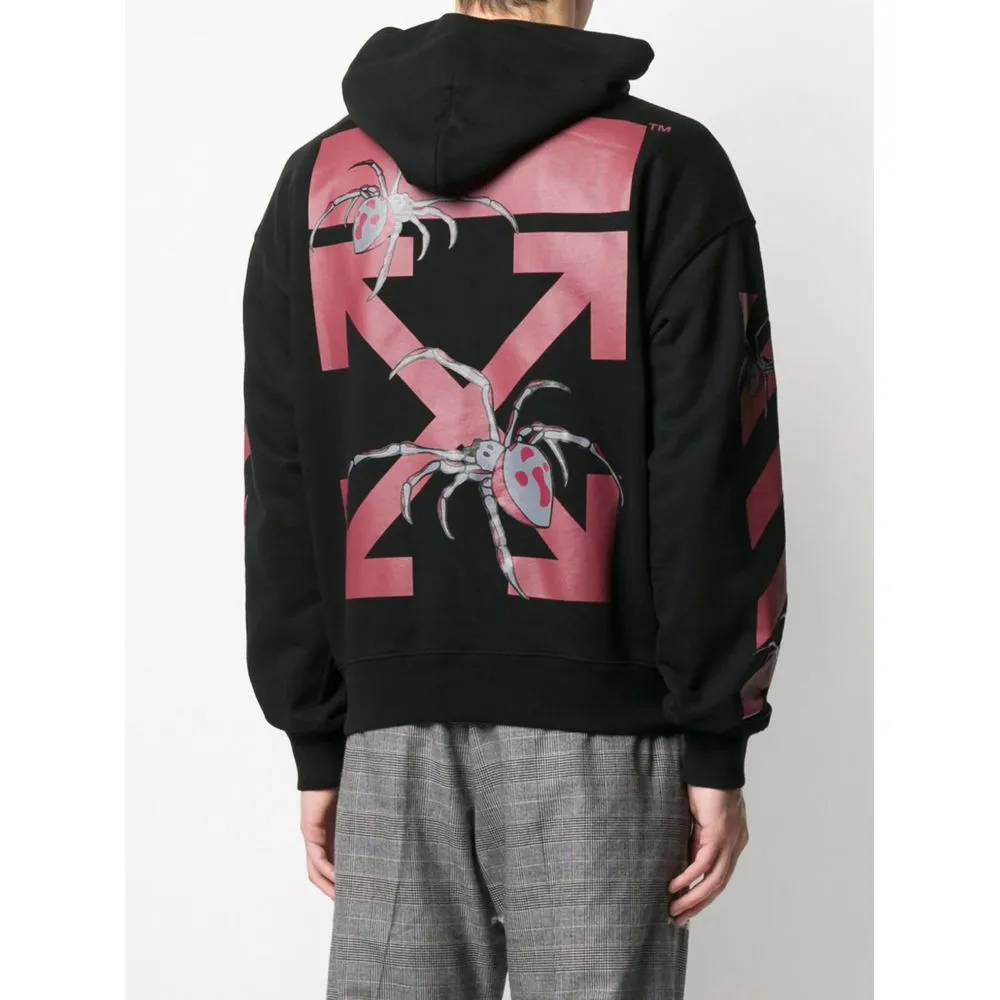 Off-White Men's Arachno Oversized Hooded Sweatshirt in Black