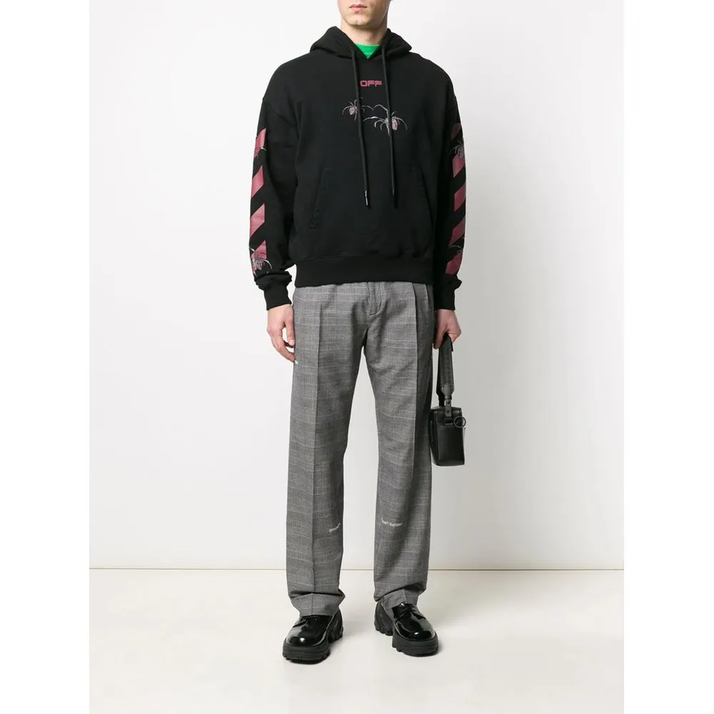 Off-White Men's Arachno Oversized Hooded Sweatshirt in Black