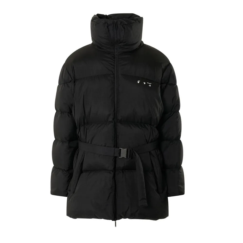 Off-White Men's Sleek Black Down-Filled Jacket