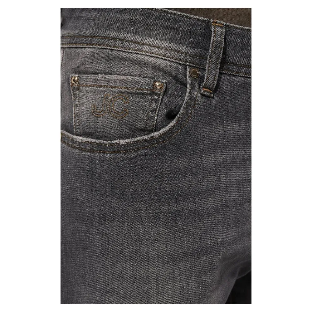 Jacob Cohen Men's Sleek Gray Stretch Cotton Regular Fit Jeans