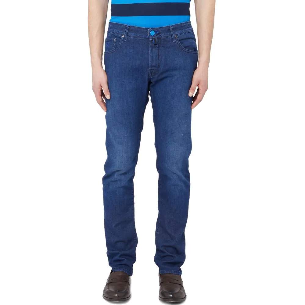 Jacob Cohen Men's Sleek Slim Fit Dark Blue Denim Elegance