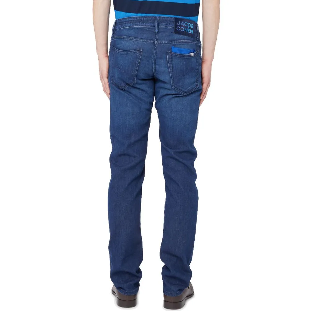 Jacob Cohen Men's Sleek Slim Fit Dark Blue Denim Elegance