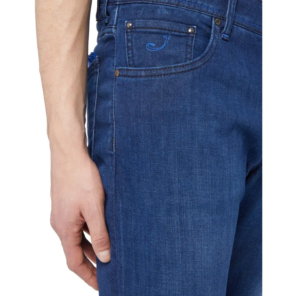 Jacob Cohen Men's Sleek Slim Fit Dark Blue Denim Elegance