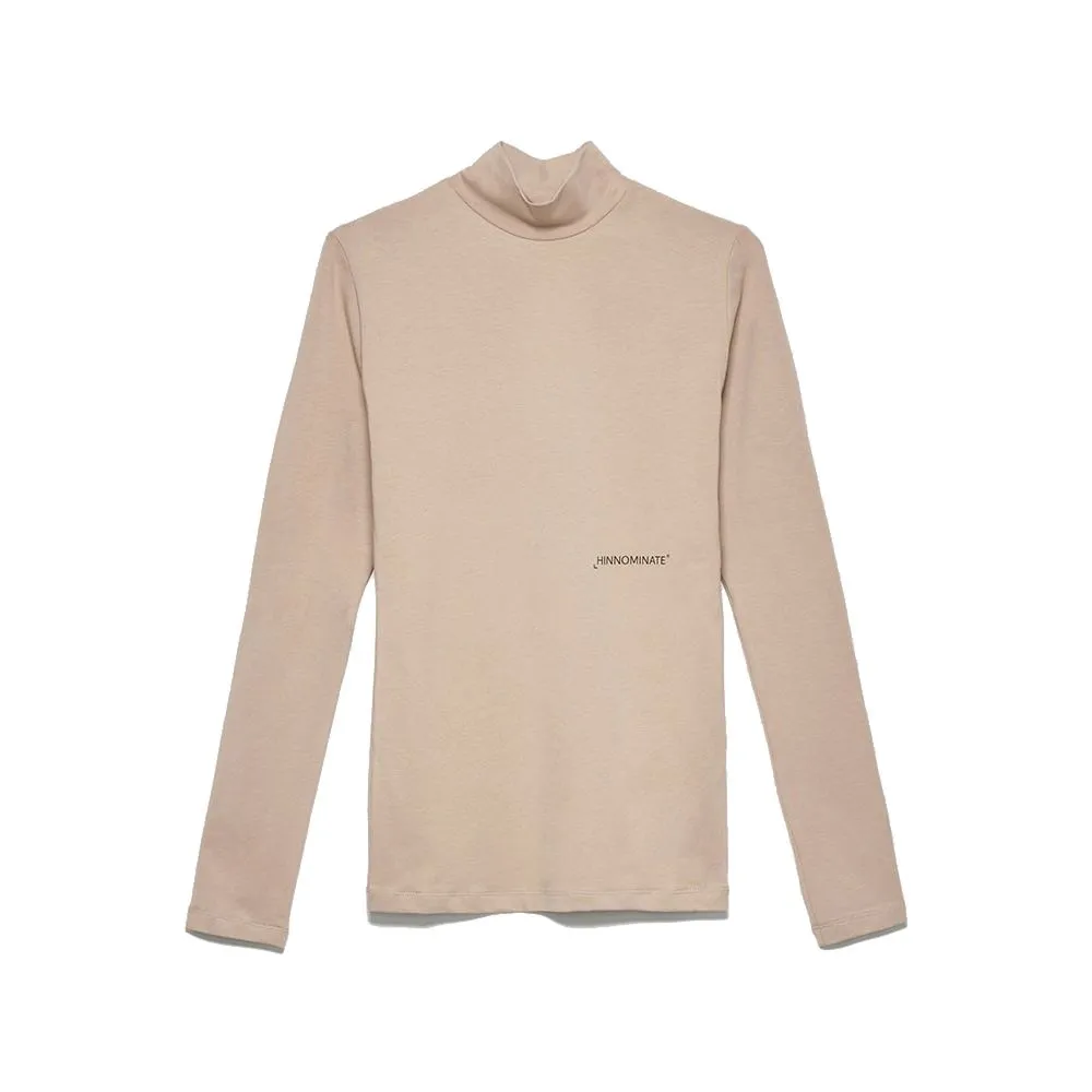 Hinnominate Women's Elegant Beige Turtleneck Sweatshirt