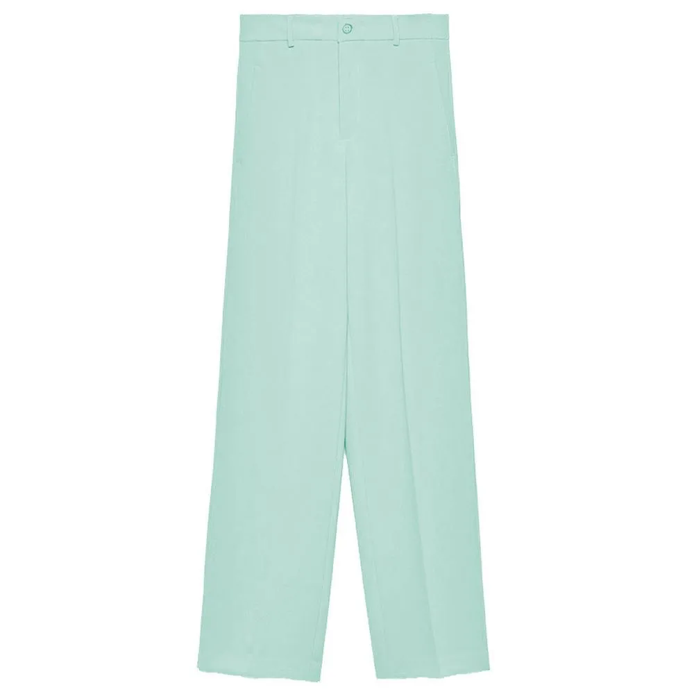 Hinnominate Women's Chic Crepe Straight Trousers in Lush Green