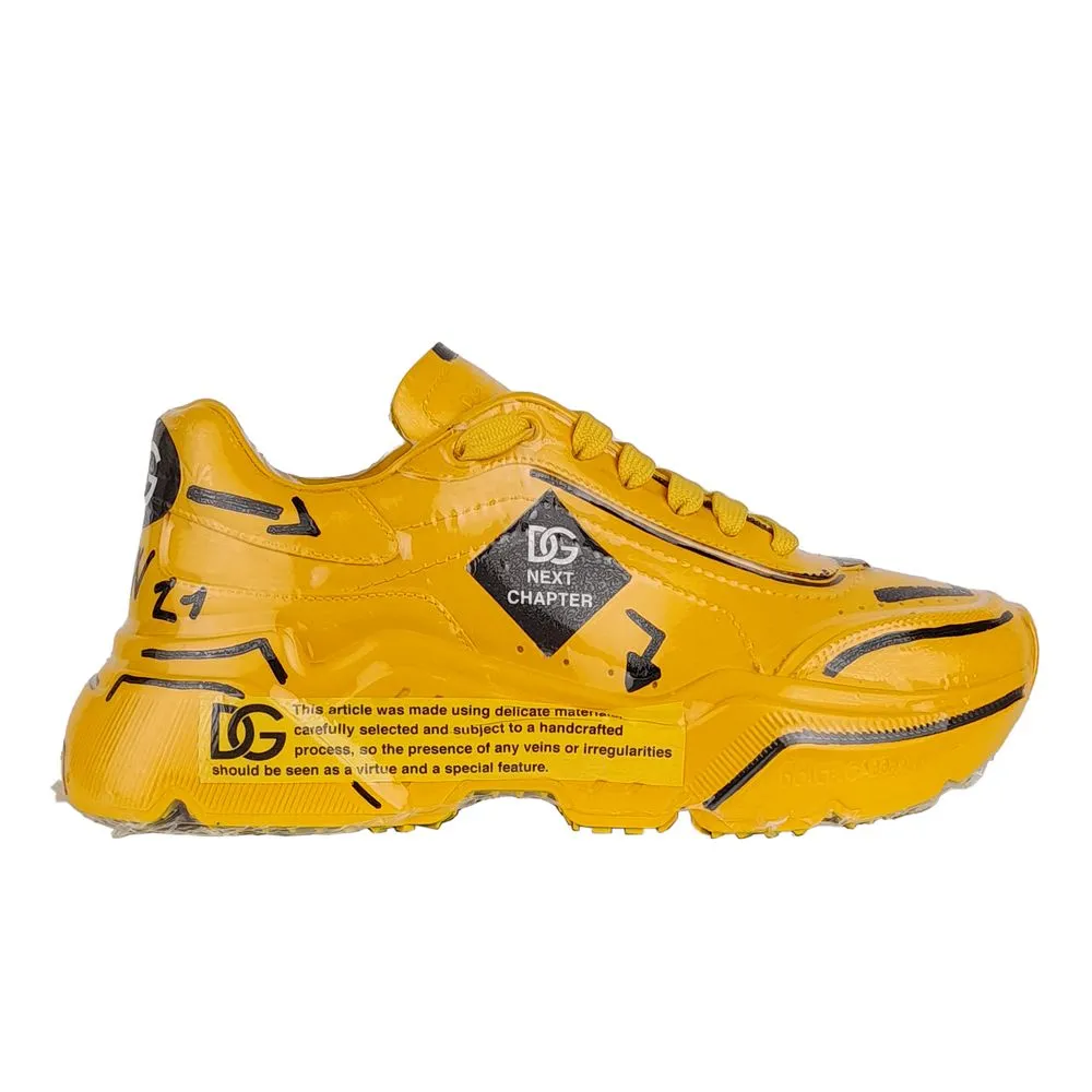 Dolce & Gabbana Women's Chic Calfskin Low Sneakers with Artistic Flair