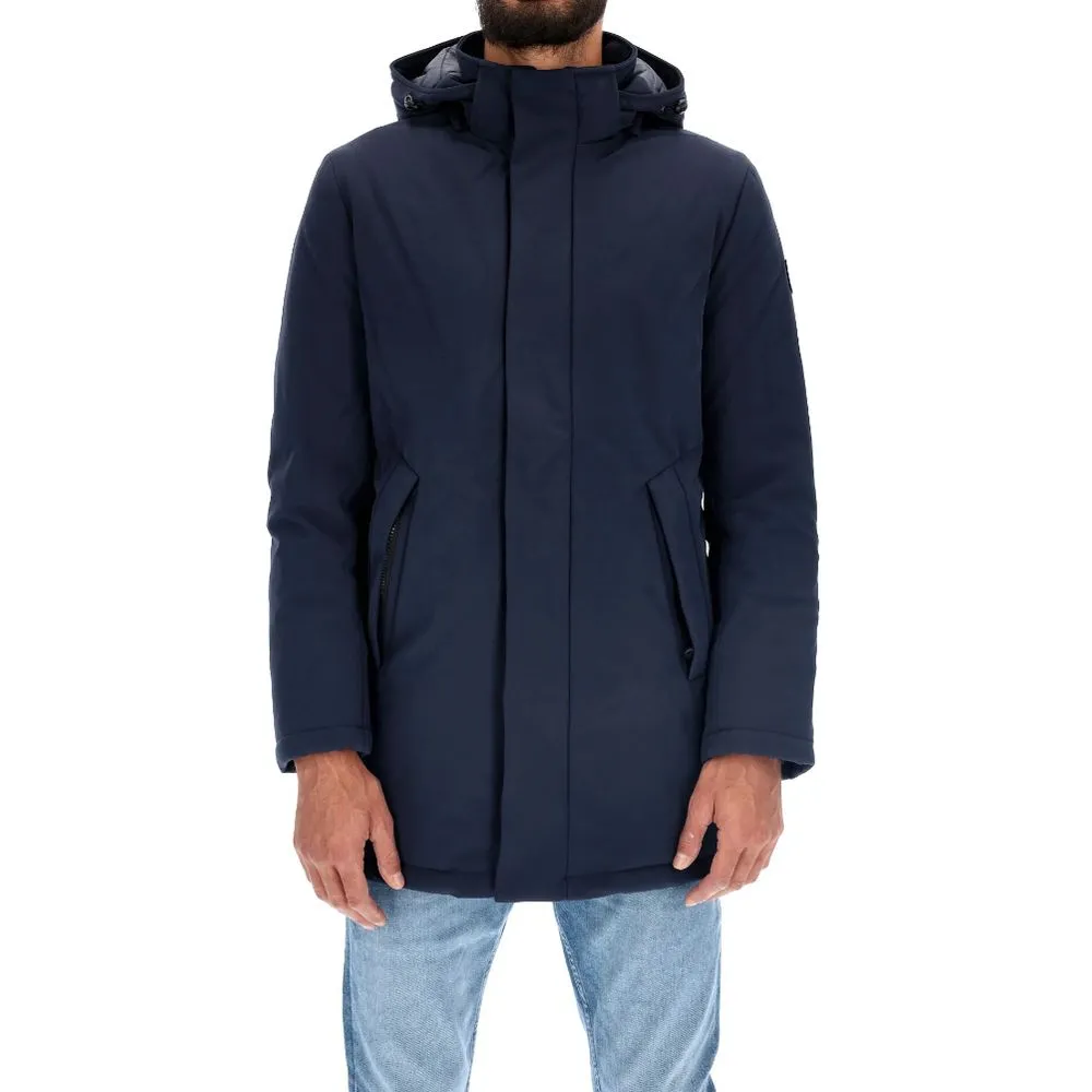 Refrigiwear Men's Chic Blue Padded Parka with Removable Hood