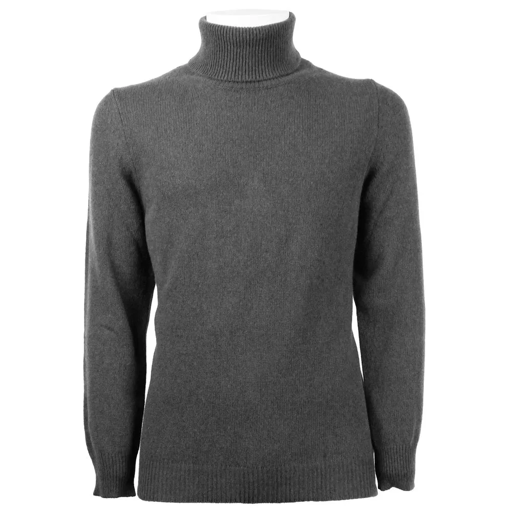 Emilio Romanelli Men's Gray Cashmere Men's Turtleneck Sweater