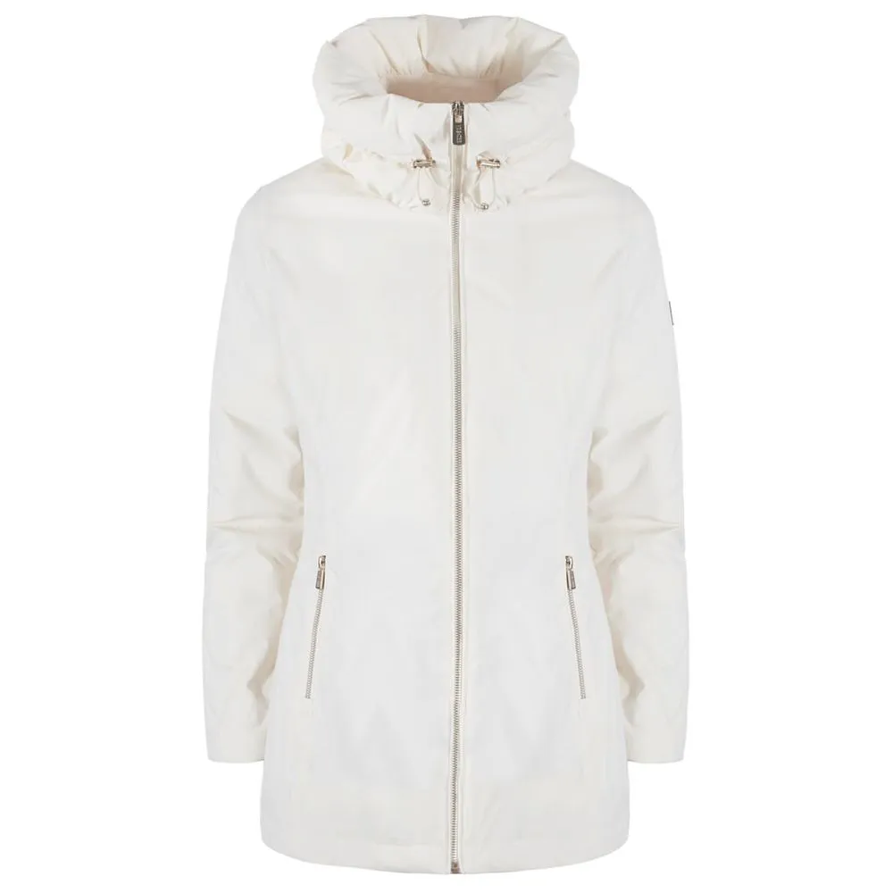 Yes Zee Women's Chic White High Collar Down Jacket