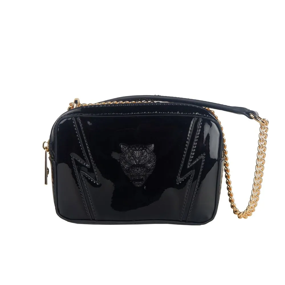 Plein Sport Women's Elegant Black Chain Strap Shoulder Bag