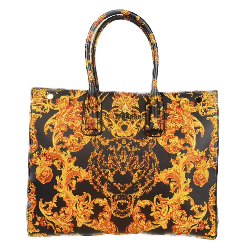 Plein Sport Women's Elegant Black Shopper with Golden Accents
