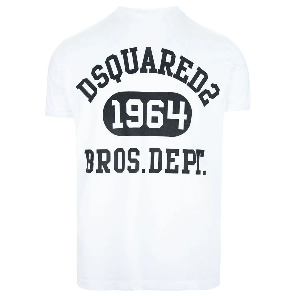 Dsquared² Men's Elegant White Cotton Tee with Contrast Print