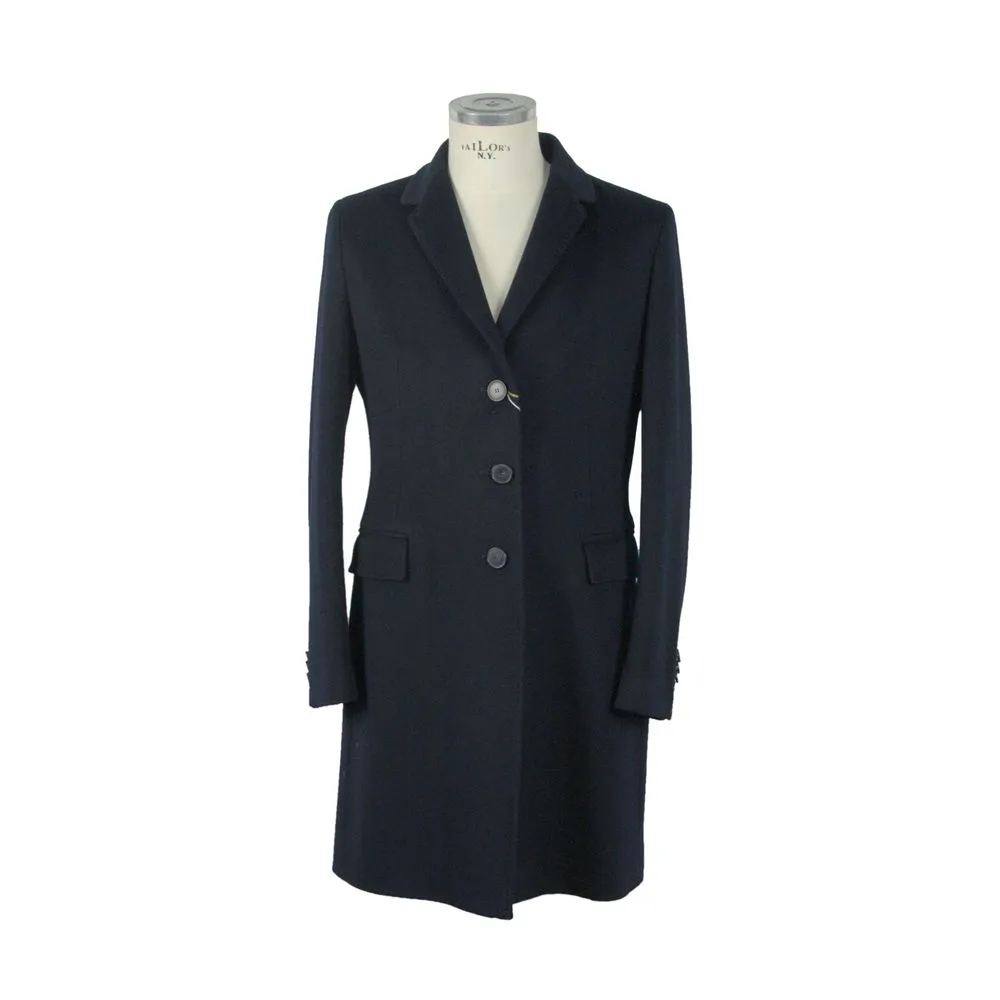 Made in Italy Men's Elegant Black Virgin Wool Coat for Men