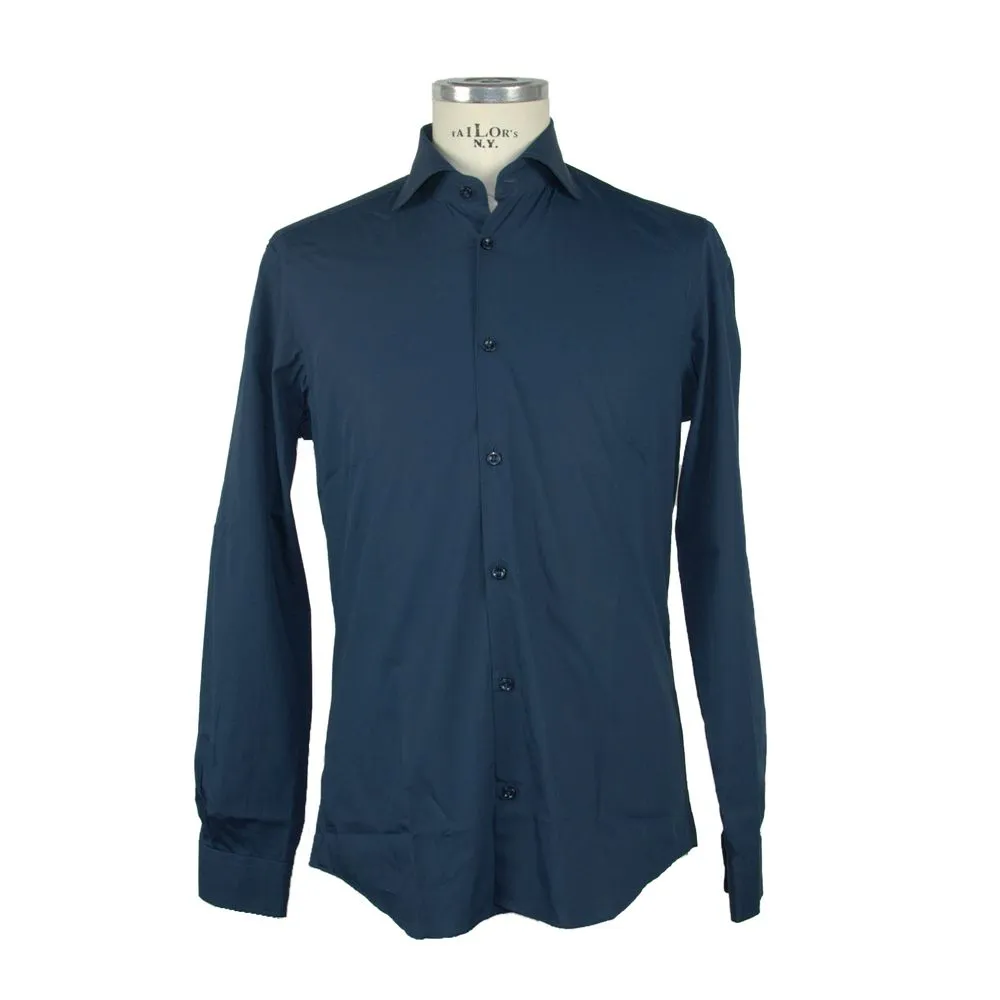 Made in Italy Men's Italian Elegance: Chic Long Sleeve Cotton Shirt