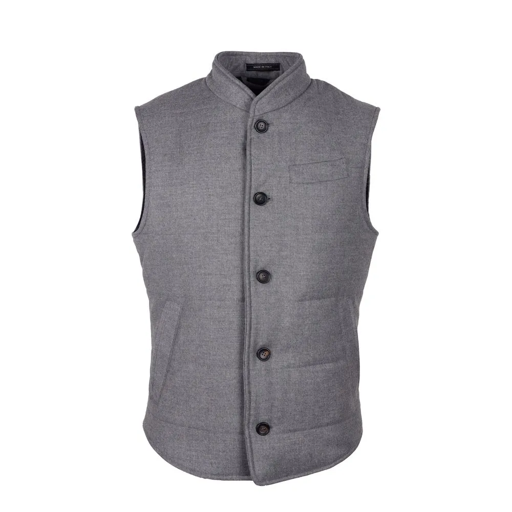 Made in Italy Men's Elegant Woven Wool-Cashmere Men's Vest