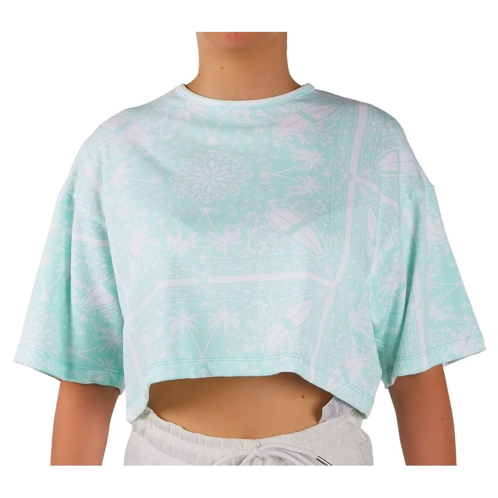 Comme Des Fuckdown Women's Abstract Logo Print Green Tee