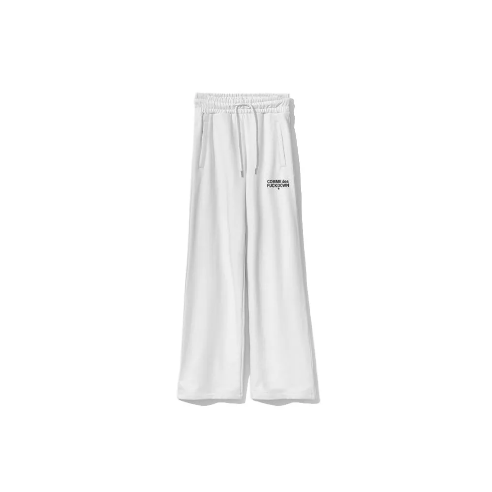 Comme Des Fuckdown Women's Chic White Logo Sweatpants