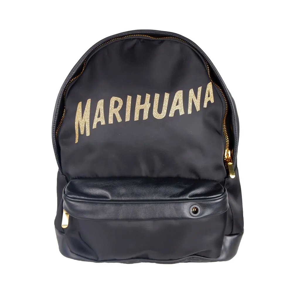 Palm Angels Men's Elegant Black Nylon-Leather Backpack