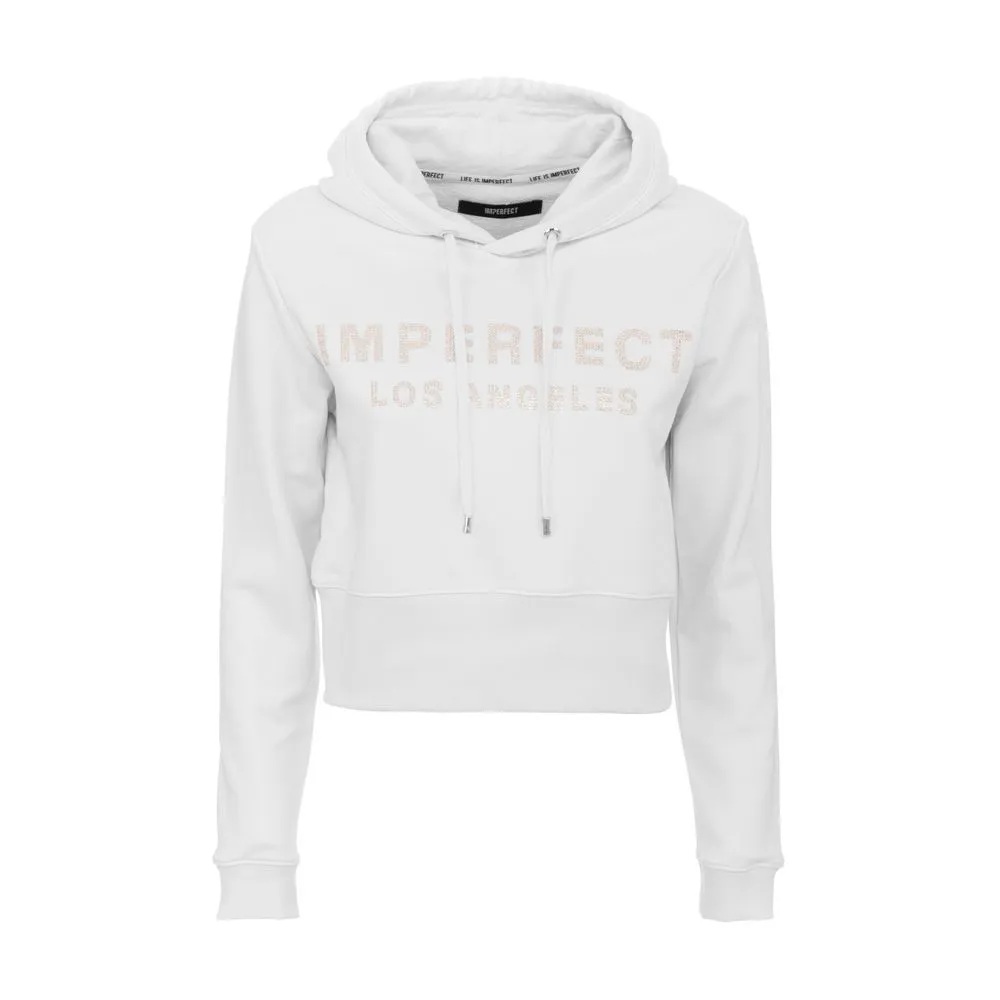 Imperfect Women's White Cotton Women's Hoodie