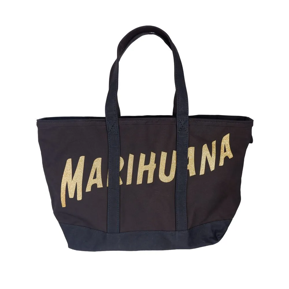 Palm Angels Women's Chic Black Cotton Shoulder Bag