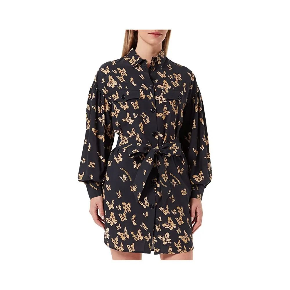 Love Moschino Women's Elegant Butterfly Motif Cotton Dress