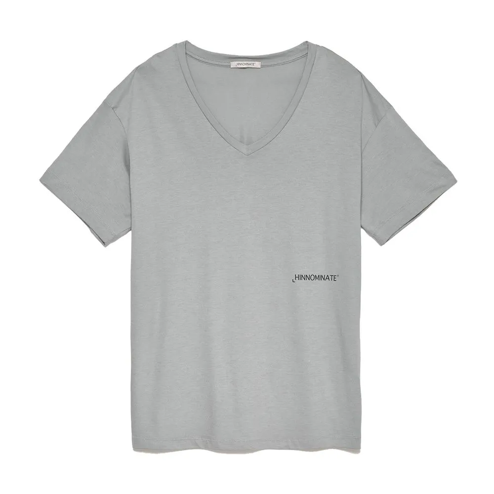 Hinnominate Men's Chic V-Neck Logo Tee in Heather Gray