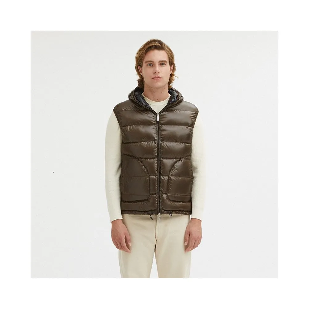 Centogrammi Men's Brown Nylon Men's Reversible Vest