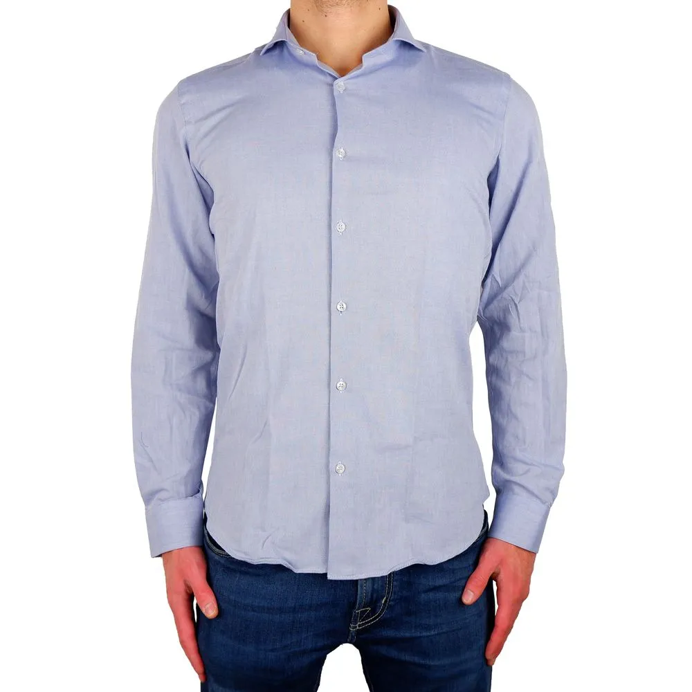 Made in Italy Men's Elegant Milano Light Blue Oxford Shirt