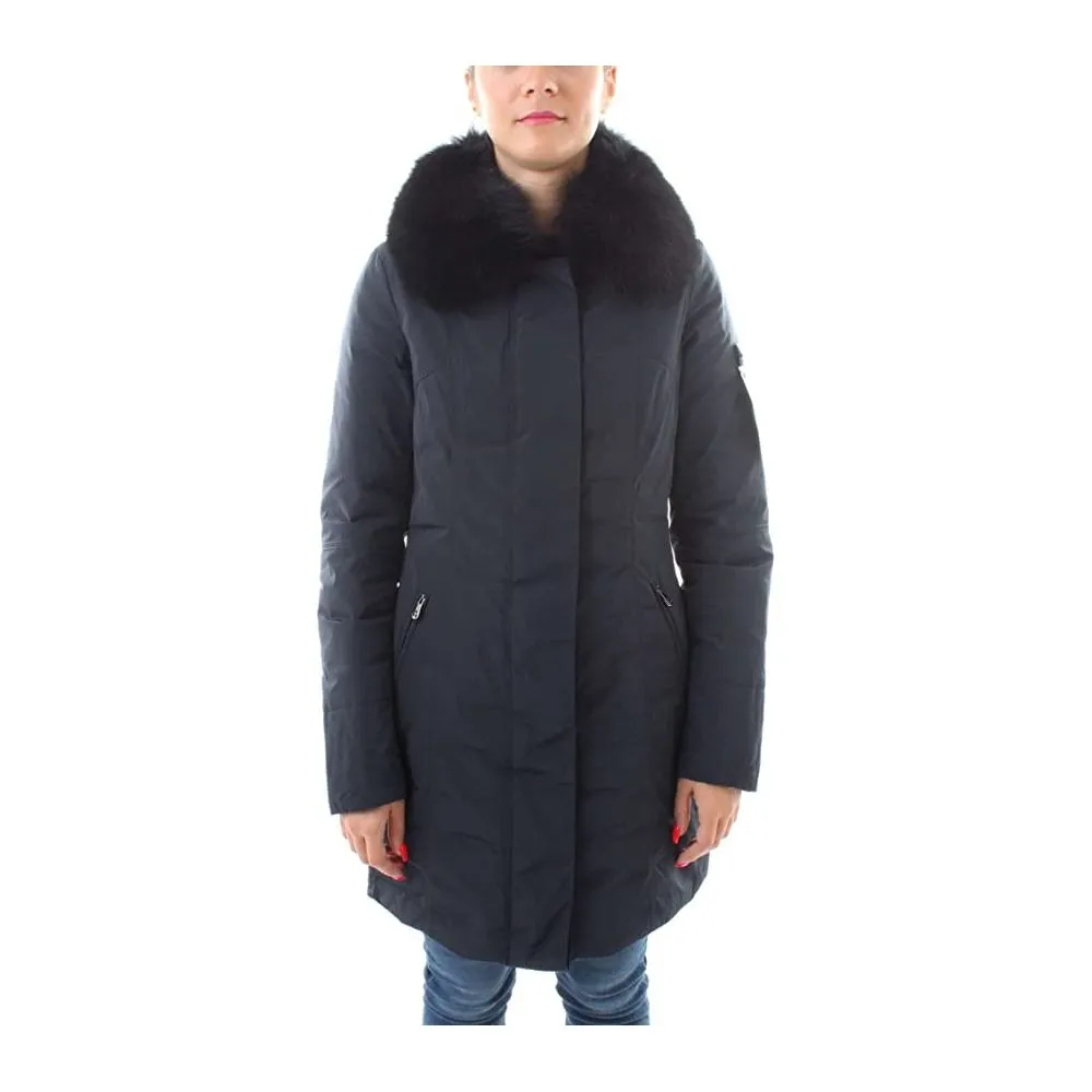 Peuterey Women's Elegant Blue Winter Jacket with Fox Fur Hood