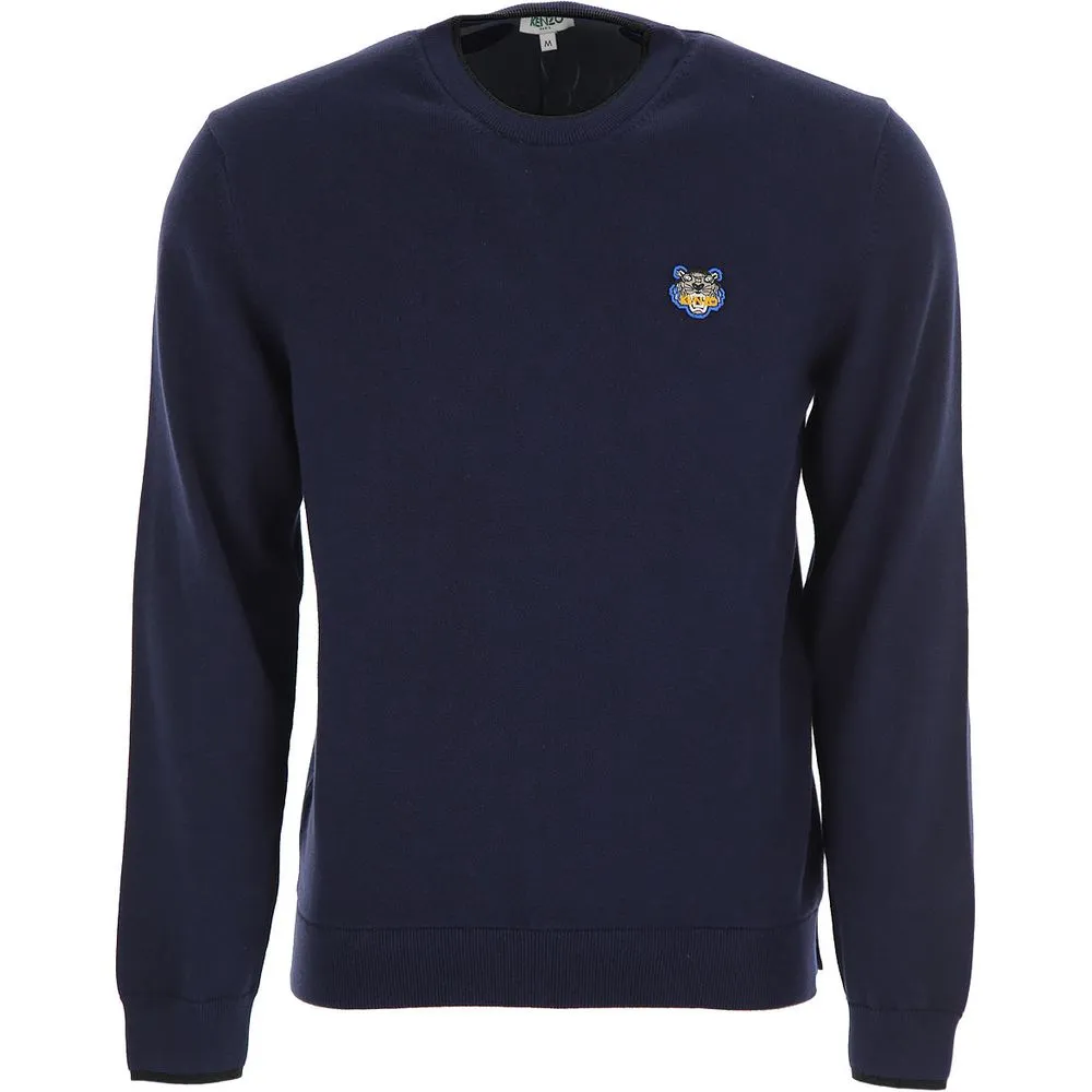 Kenzo Men's Tiger Logo Cotton Crewneck Sweater - Men's Essential