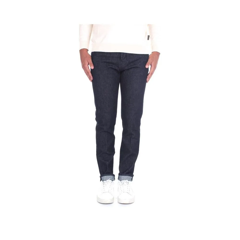 Jacob Cohen Men's Sleek Slim Fit Designer Jeans with Leather Detail