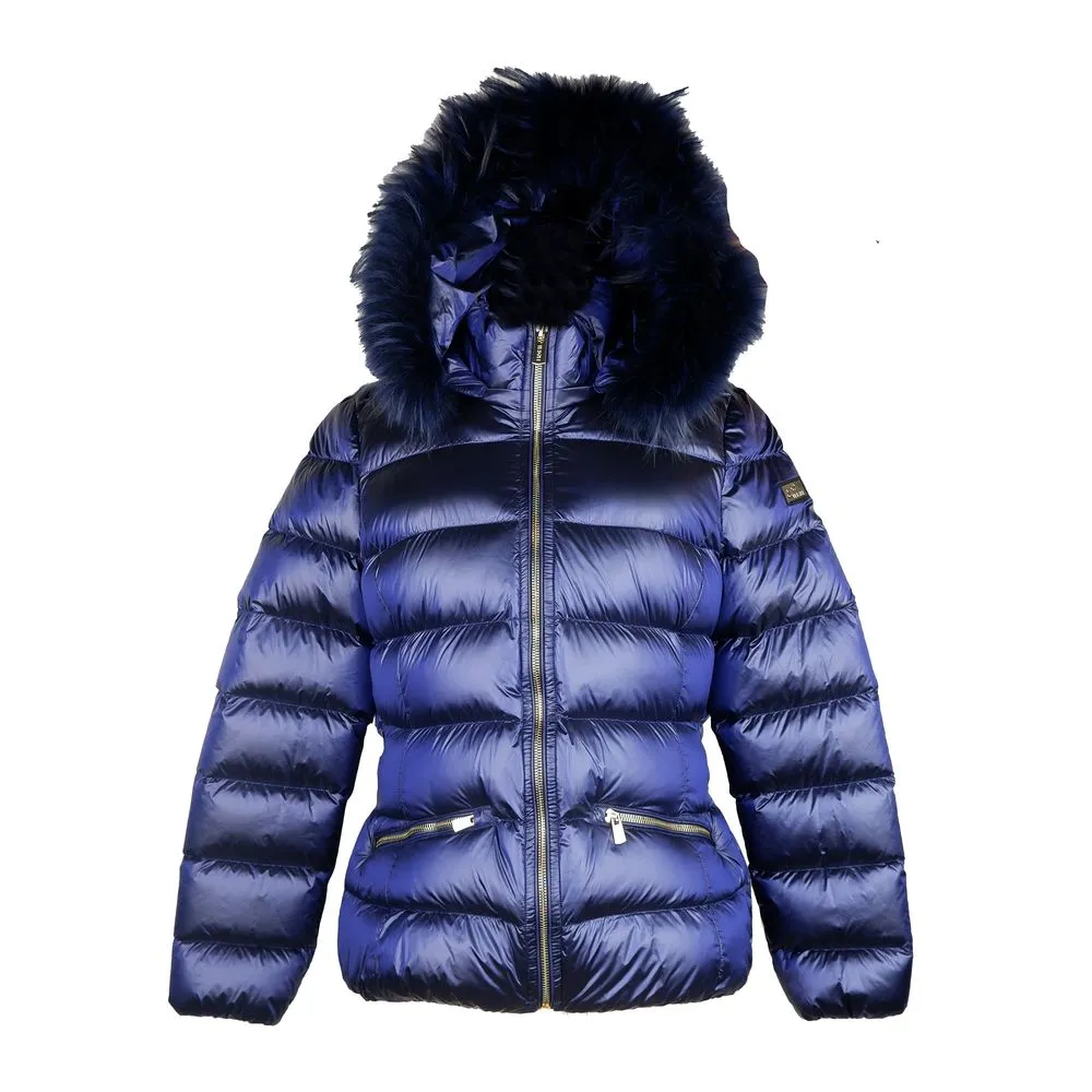 Yes Zee Women's Chic Blue Yes Zee Jacket with Murmasky Fur