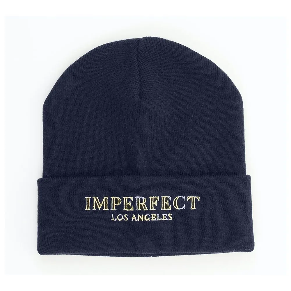 Imperfect Women's Chic Azure Acrylic Cap with Logo Detail