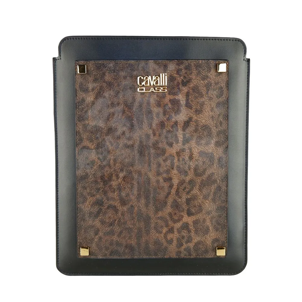 Cavalli Class Women's Leopard Print Calfskin Tablet Case