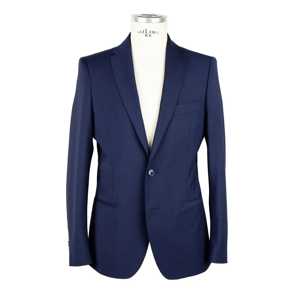 Emilio Romanelli Men's Elegant Blue Wool Blend Men's Suit