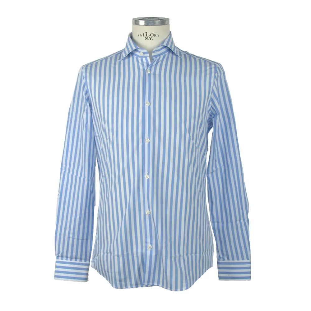 Made in Italy Men's Elegant Light Blue Long Sleeve Shirt